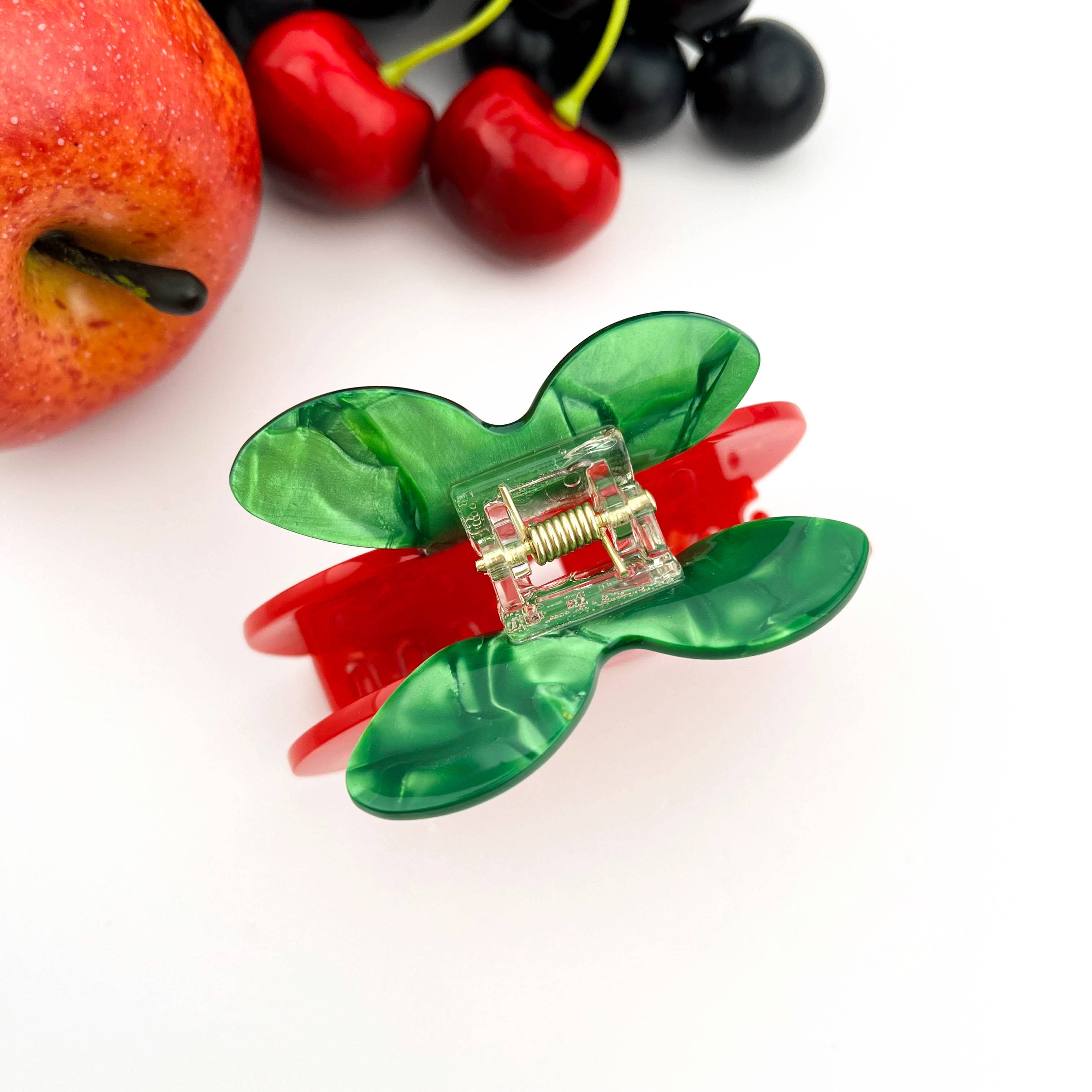 TheDivaSoap - Double Cherry Acetate Hair Claw, Fruit-Inspired Hair Clip