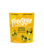 Lemon Garlic Green Olives 4oz - Freestyle Snacks